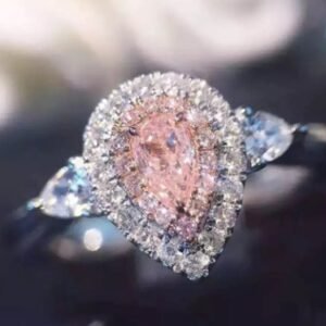 Gold-plated jewels, loose diamonds, diamonds, diamonds, women's rings, drop-shaped micro-inlaid diamonds, diamond ring