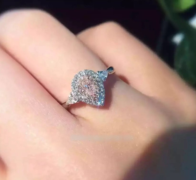 Gold-plated jewels, loose diamonds, diamonds, diamonds, women's rings, drop-shaped micro-inlaid diamonds, diamond ring - Image 5