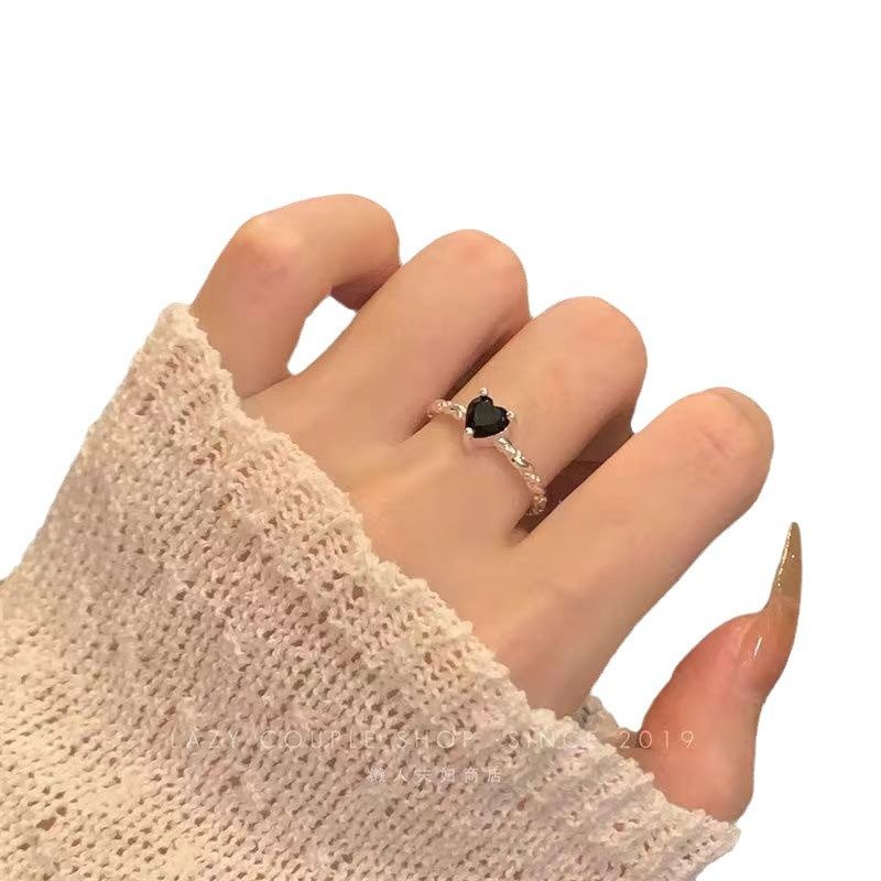 Sweet Cool Style Black Zircon XINGX Ring For Women - Image 5